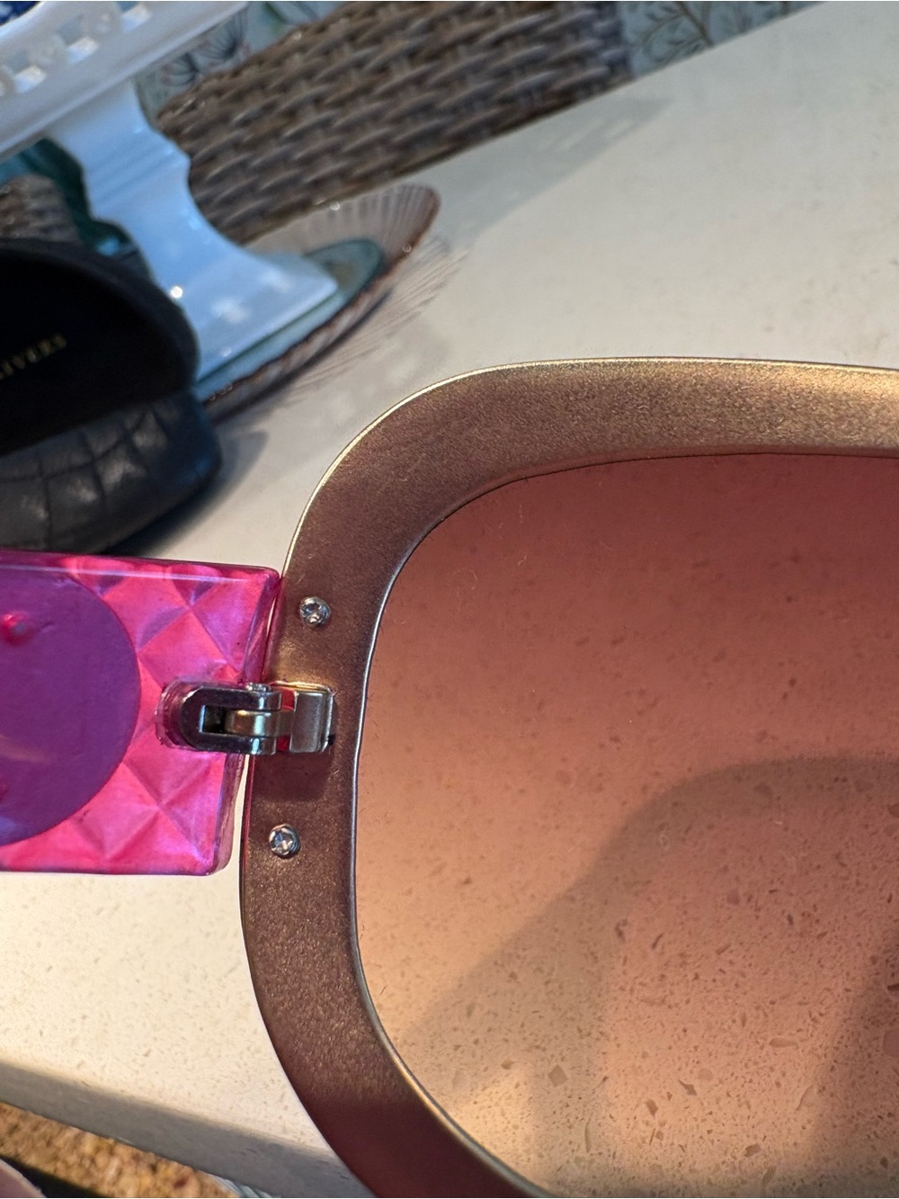 Joan Rivers Women's Gradient Pink/Brown Oversized Sunglasses - Picture 9 of 11